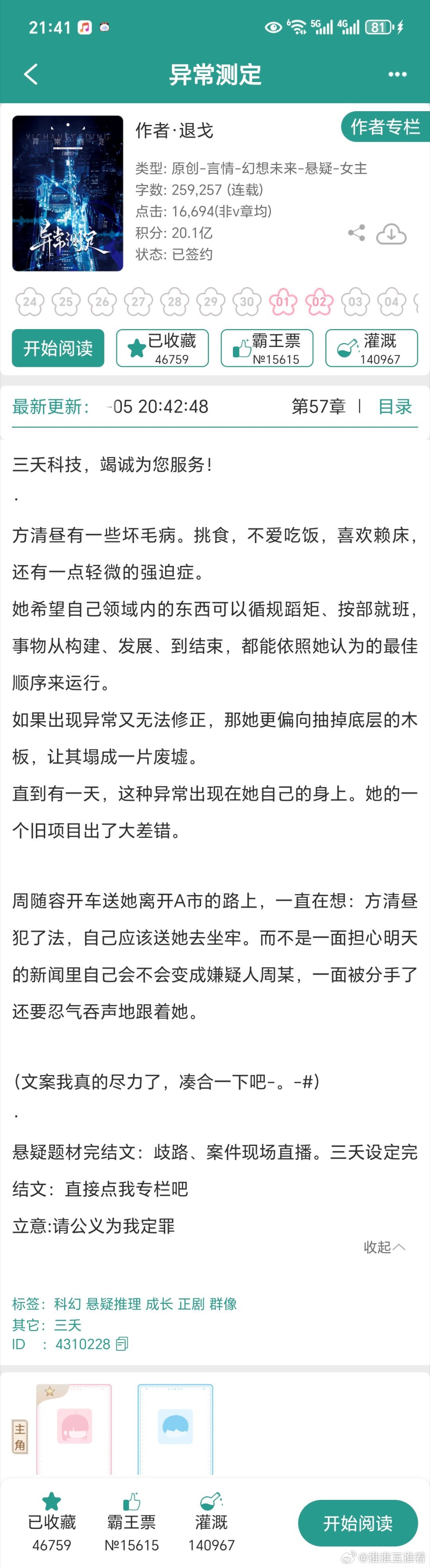 姐妹们《异常测定》正文完结喽，我call你们喽