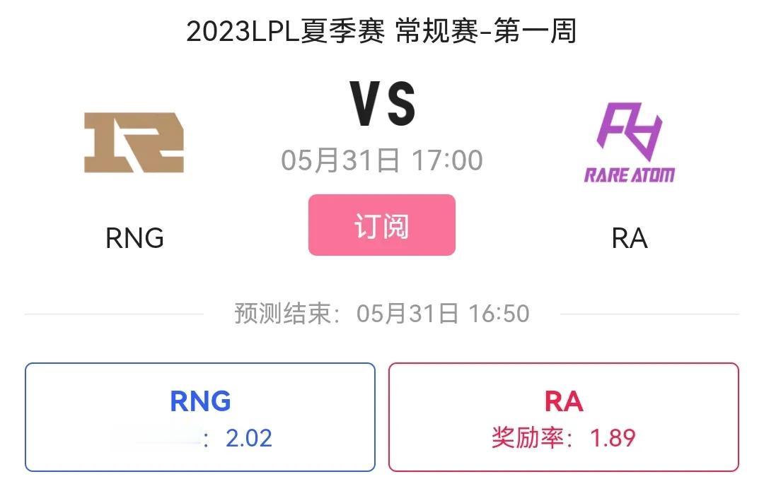 明天的比赛甚至赔率RA都要高于RNG！只能说RNG可能确实是到这一步了，只是不知