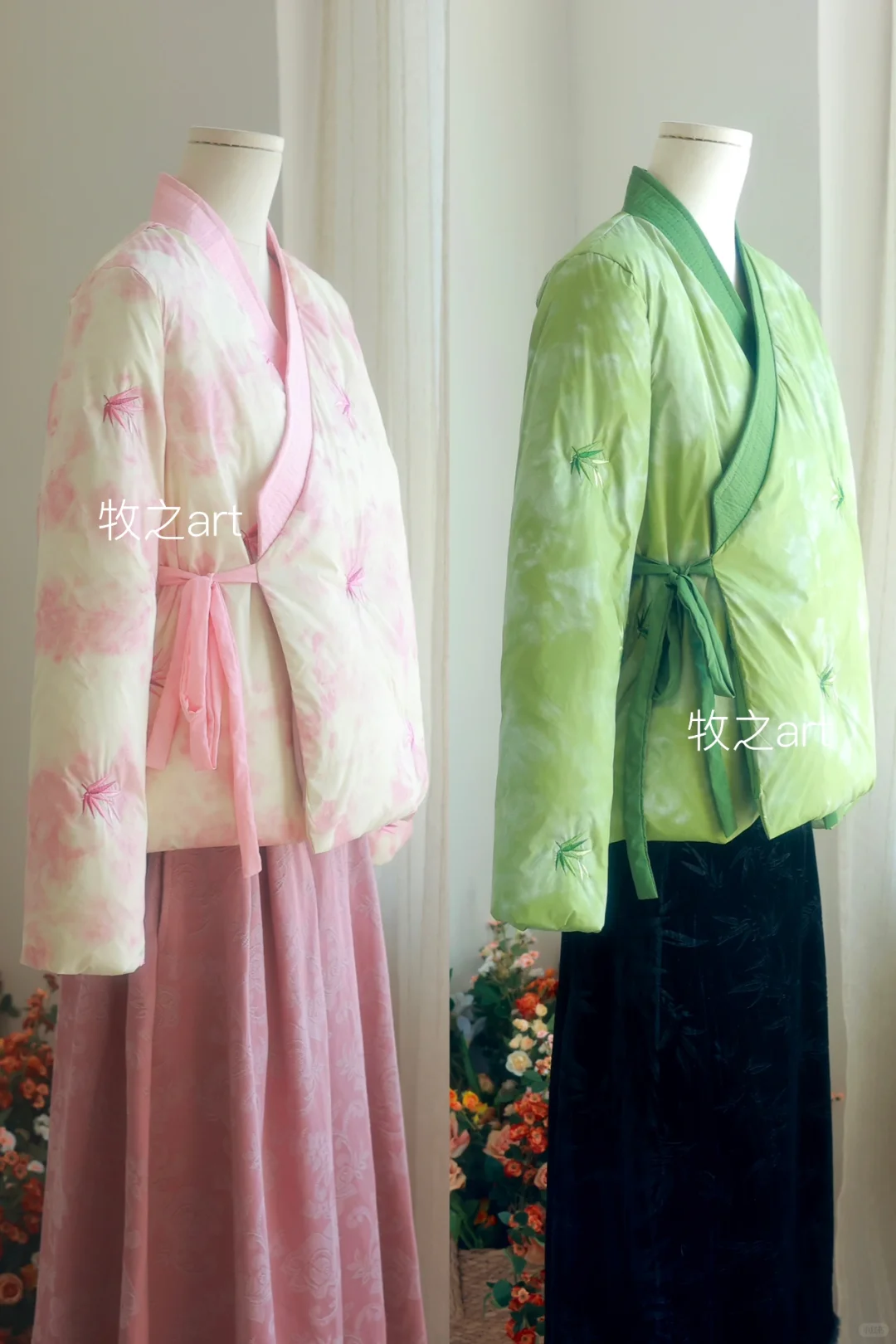 竹叶刺绣｜新中式羽绒服真的好美💚