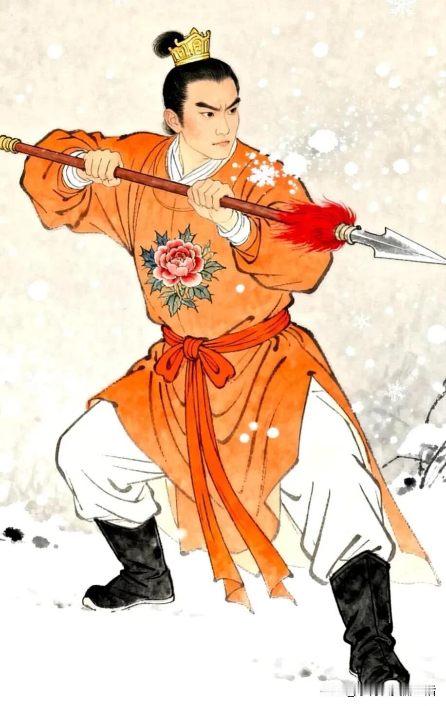 雪中挥剑，英姿飒爽。