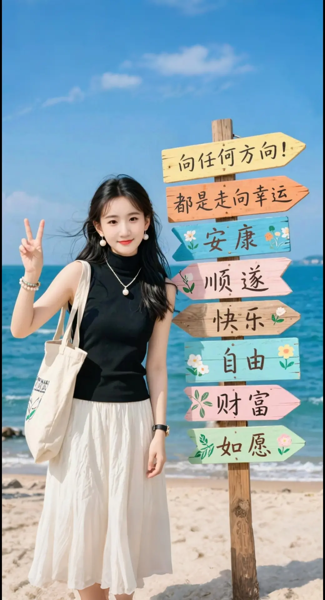 AI扩图 AI海滨清新写真 ai创作