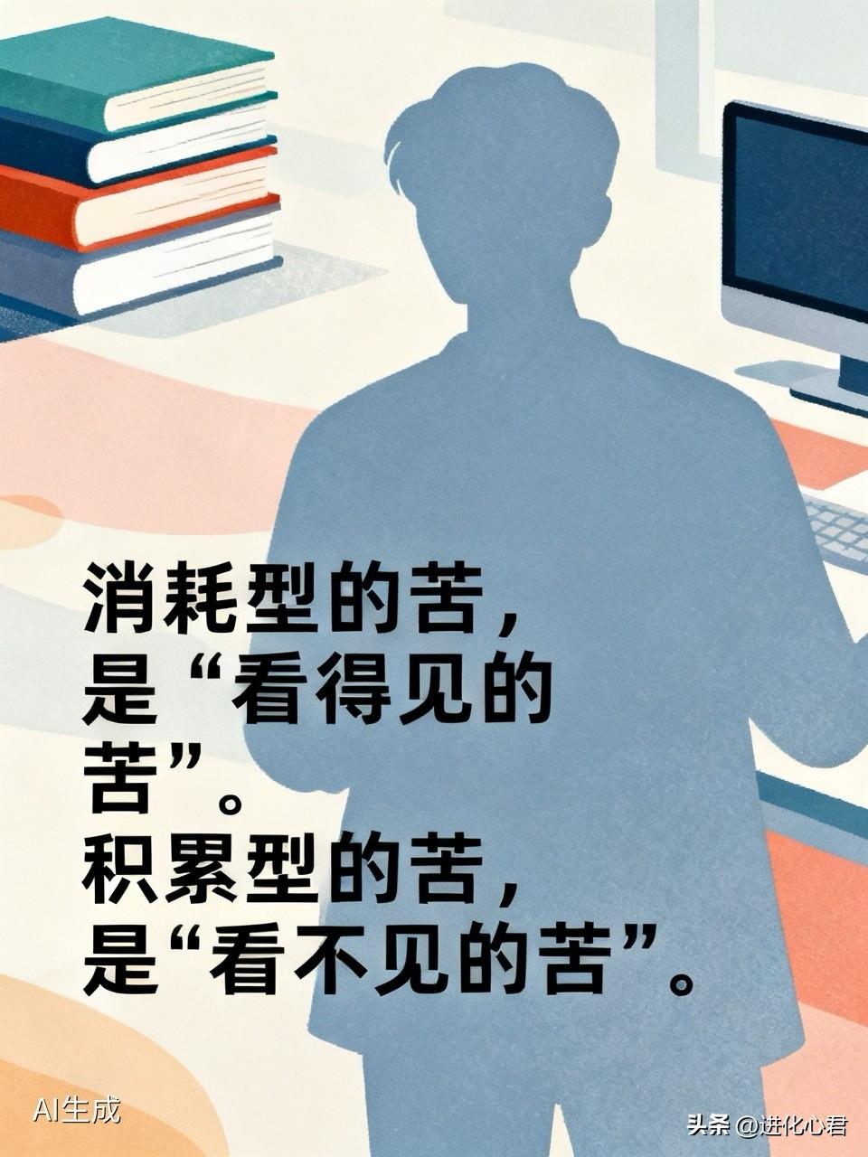 你的苦，为什么越吃越不值钱？
一个让人沉默的真相是：
 
消耗型的苦，是"看得见