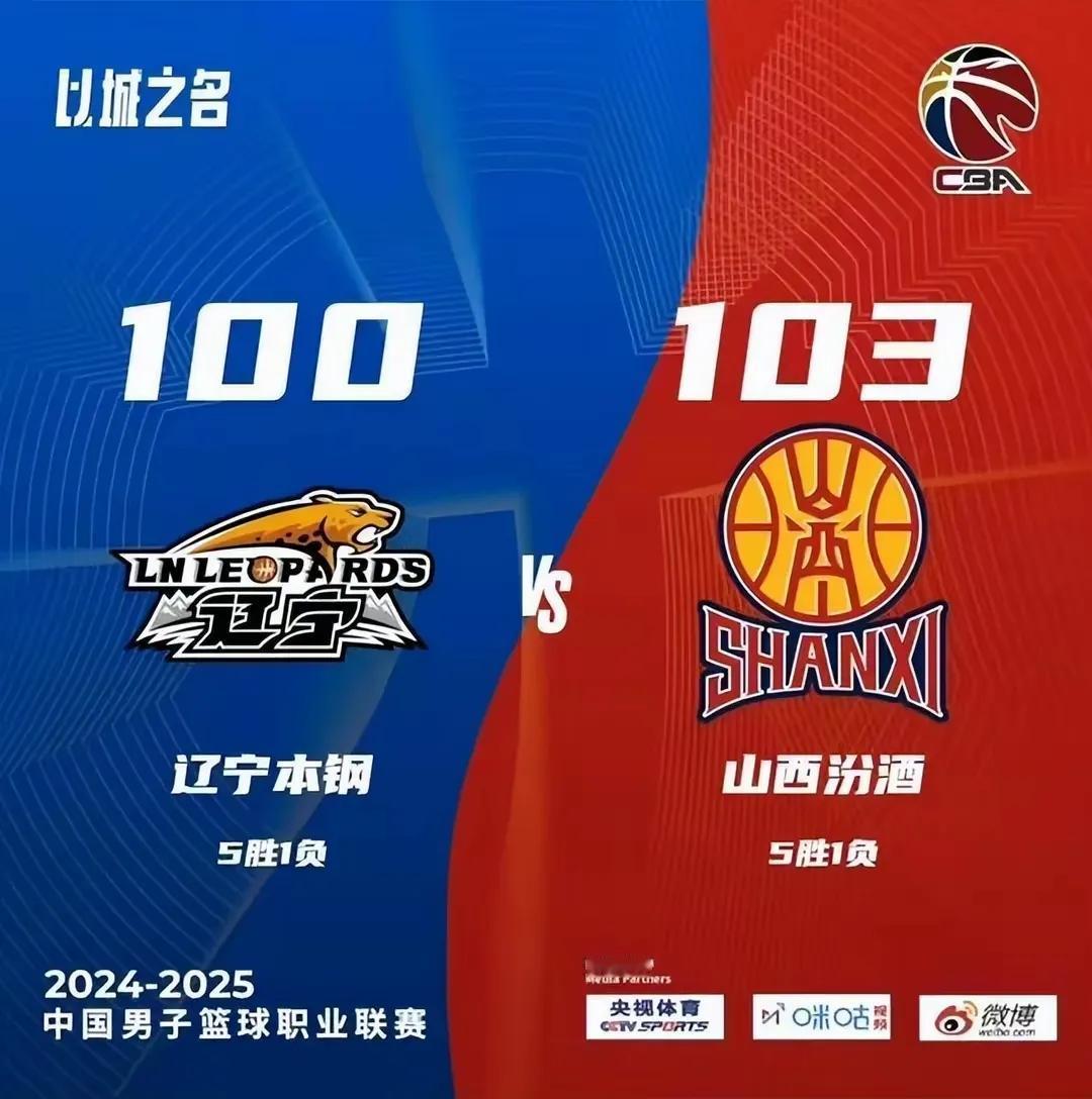 
山西男篮2024——2025赛季常规赛第六轮:
10月24日19:35，辽宁v
