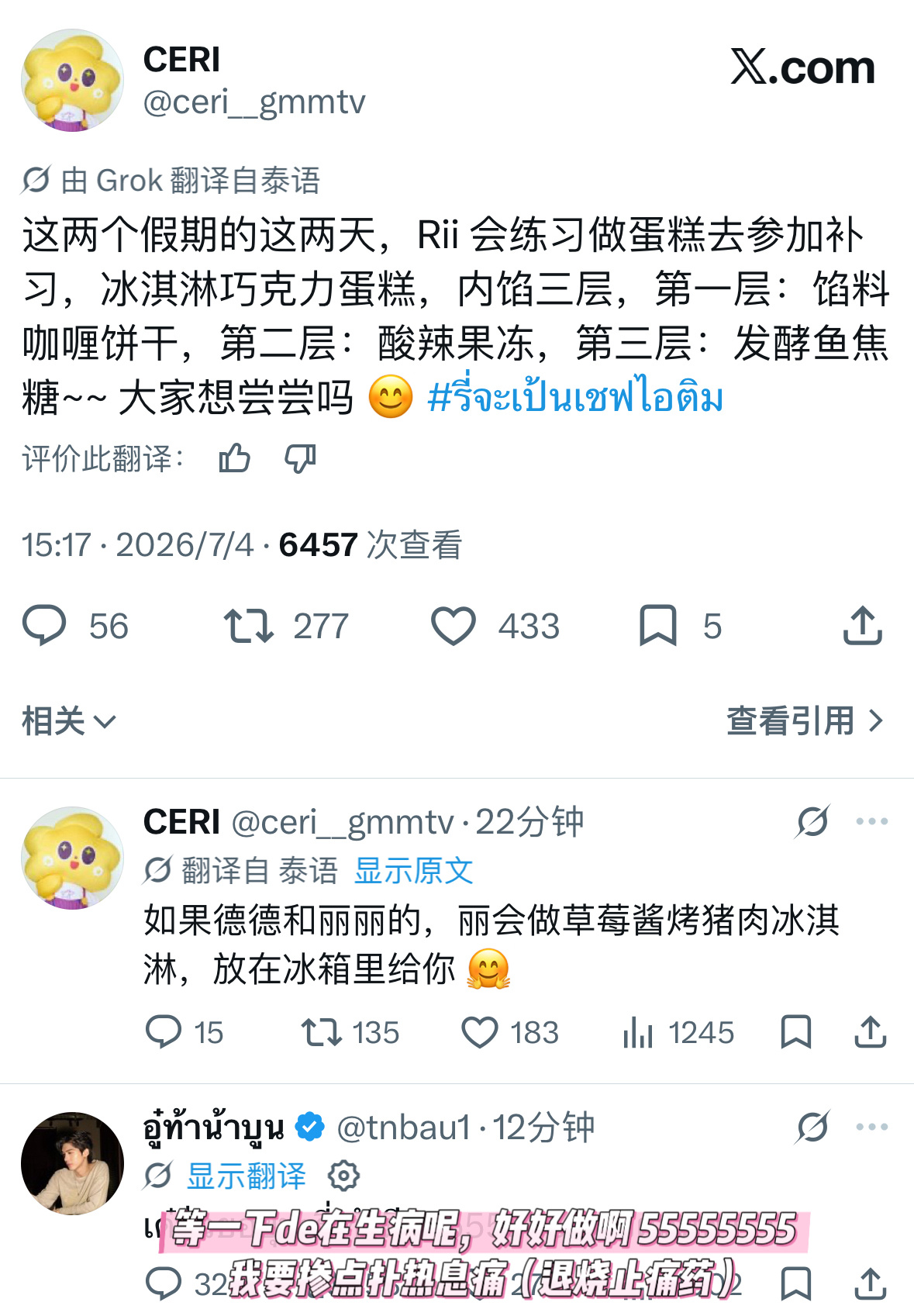 aouboom 每一层口味都很…特别…丰富呢😆（哎呀呀，这个小狗怎么生病还没好