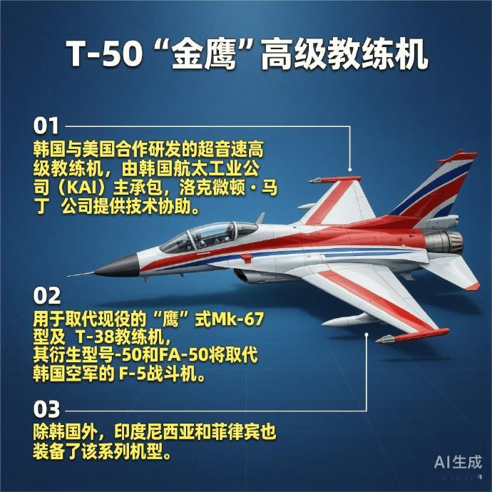 军事ai新视野 T-50“金鹰”教练机［韩］机长：13.14米翼展：9.45米机