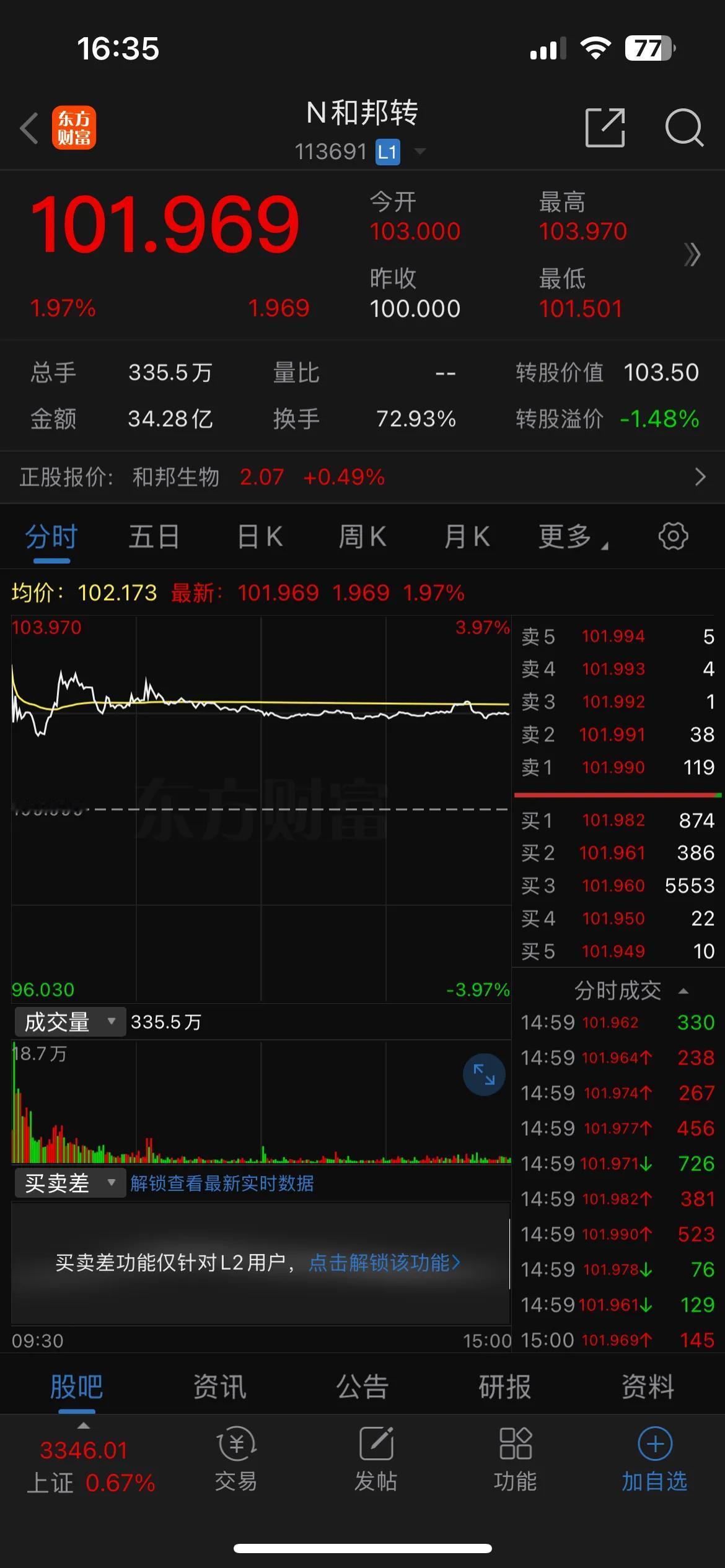 和邦转债的价格低估了吗？

昨日预估的和邦转债合理价格为108，今日开盘只有10