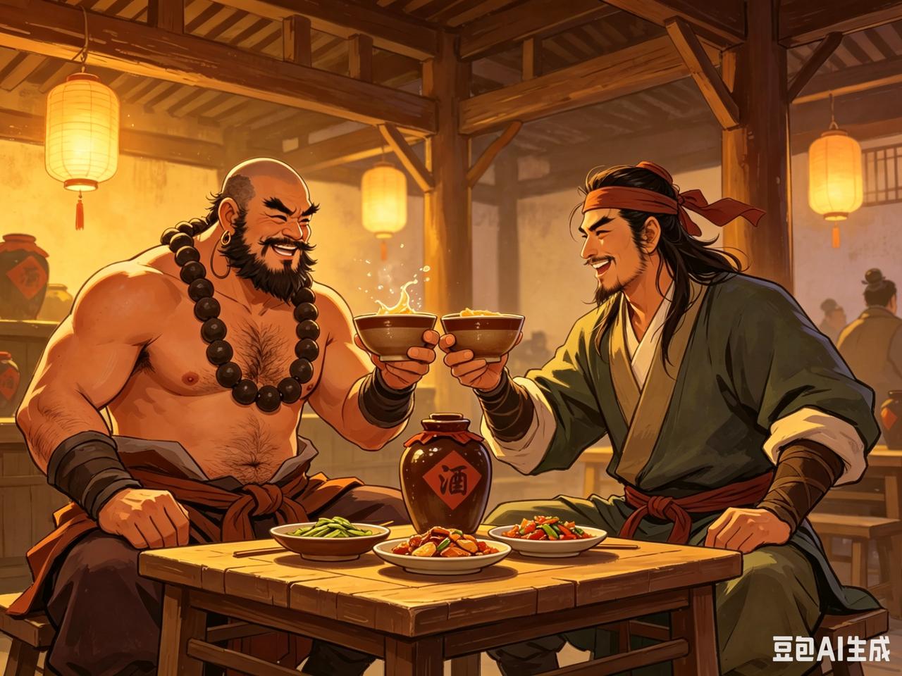 武松大概喝不过鲁智深。

景阳冈下小酒馆的酒旗上飘着五个大字--“三碗不过岗”。