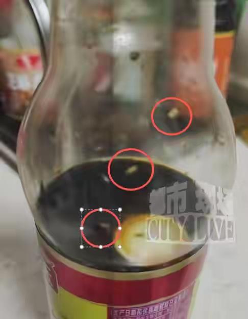 开封没几天的一瓶生抽酱油生蛆了，消费者感到困惑，厂家也直挠头。

南昌的这位消费