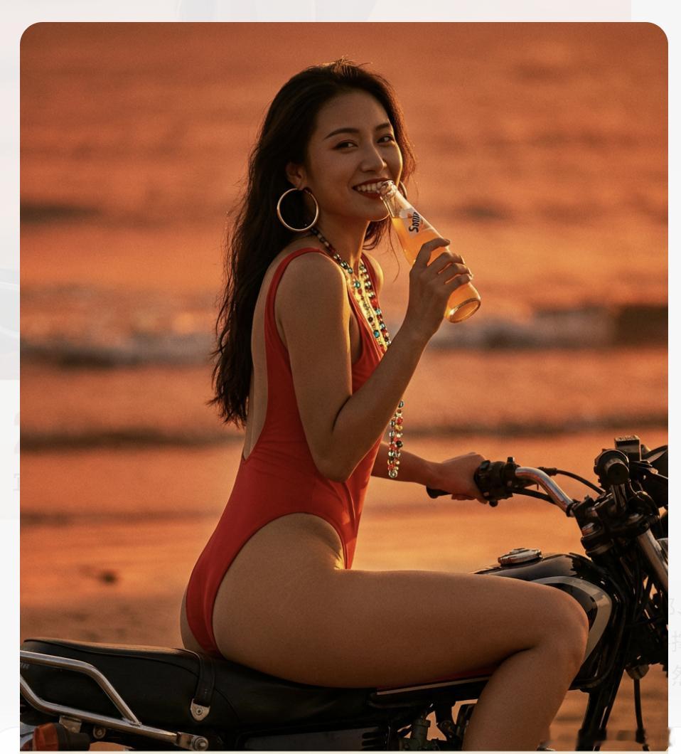 随机生成四张海边美女。还可以吧 