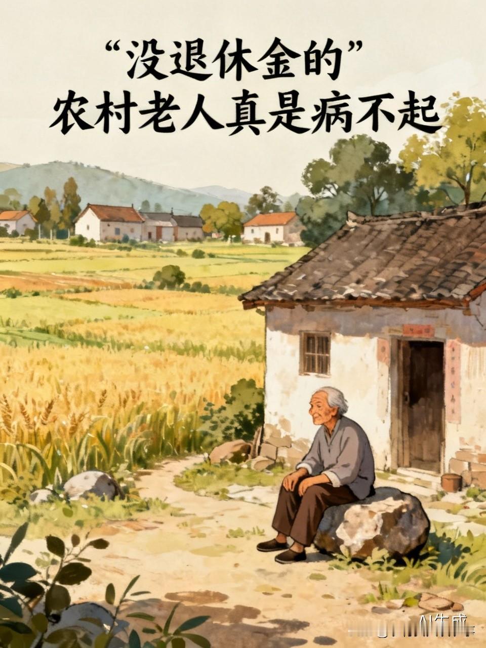 没退休金的农村老人真是病不起。
母亲昨天去了趟私人诊所，就花掉了一年的养老金。