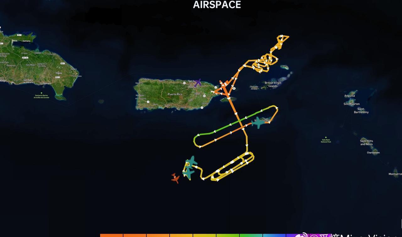 数据显示，美多架加油机加勒比海提供空中加油服务。
觅熵科技airspace军事[