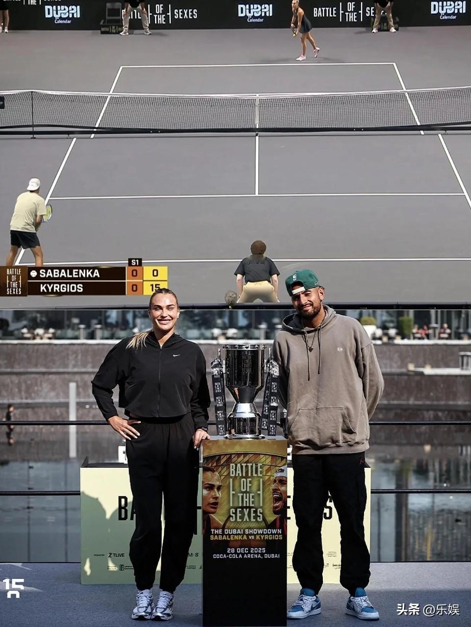 性别大战，克耶高斯轻松战胜萨巴伦卡
男女差距太大了，及时萨巴轮卡在女子里很健壮…