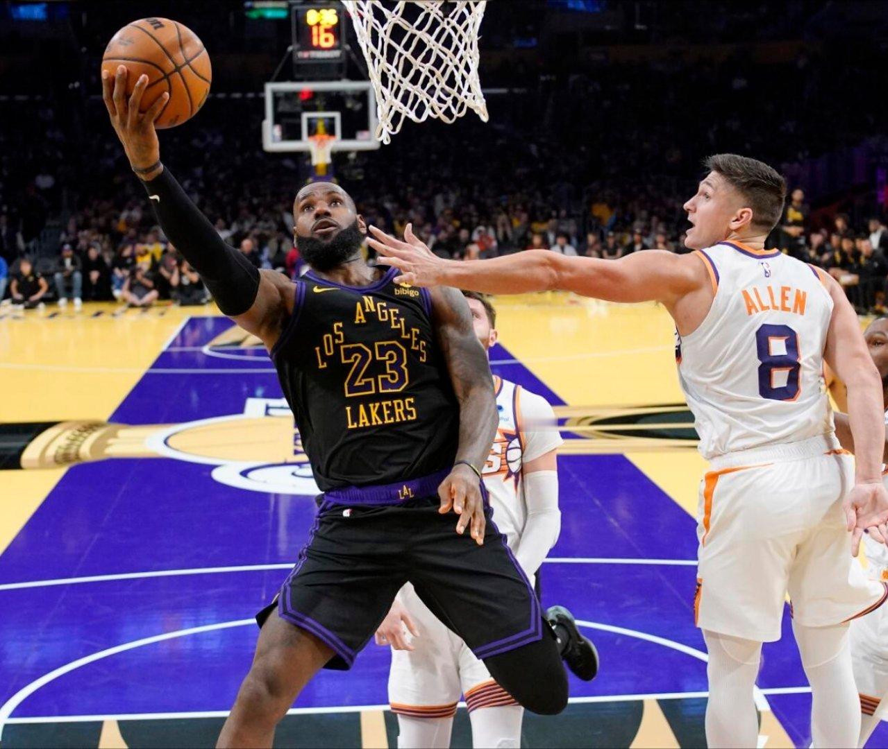 明日湖人主场vs太阳球衣计划，城市版主题这是两队常规赛第5次交手，前4场湖人1胜