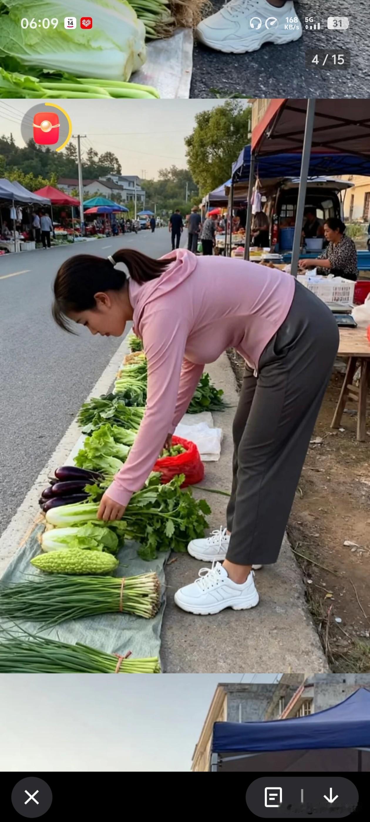 这个女孩子
是这个菜市场独立的存在