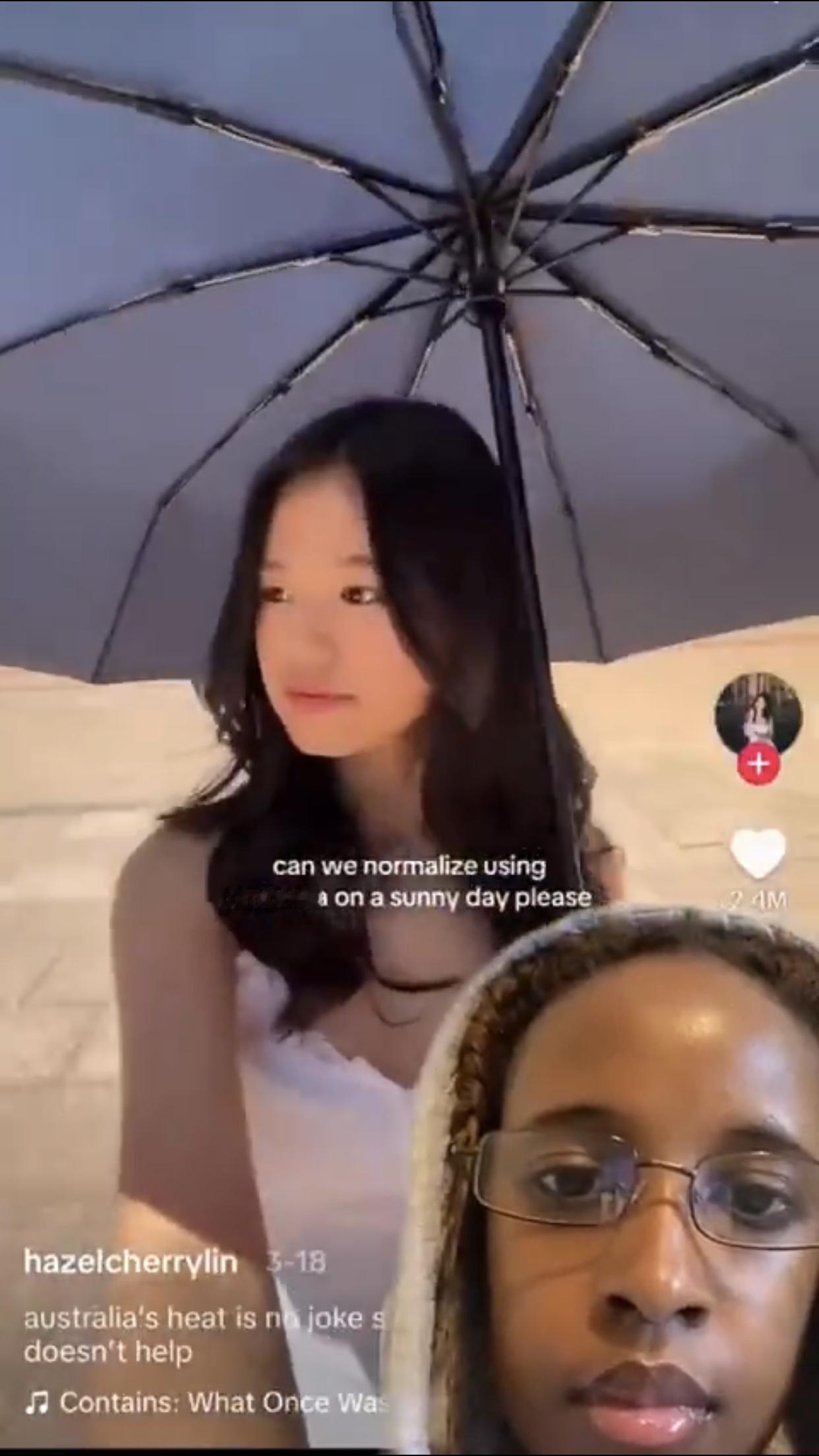 有一位黑人女子表示：亚洲女子总是喜欢打着遮阳伞，是因为怕被晒黑，她们这是在暗示黑