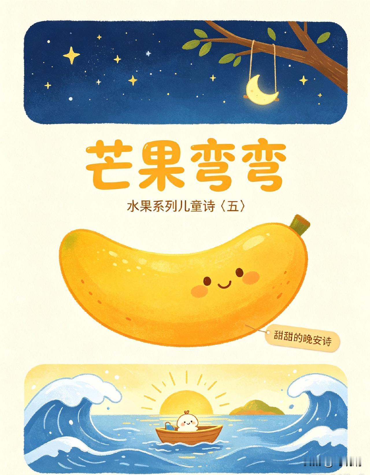 🌙✨🍋
水果系列儿童诗〈五〉
《芒果弯弯》

芒果弯弯
繁星闪闪
看，小小的