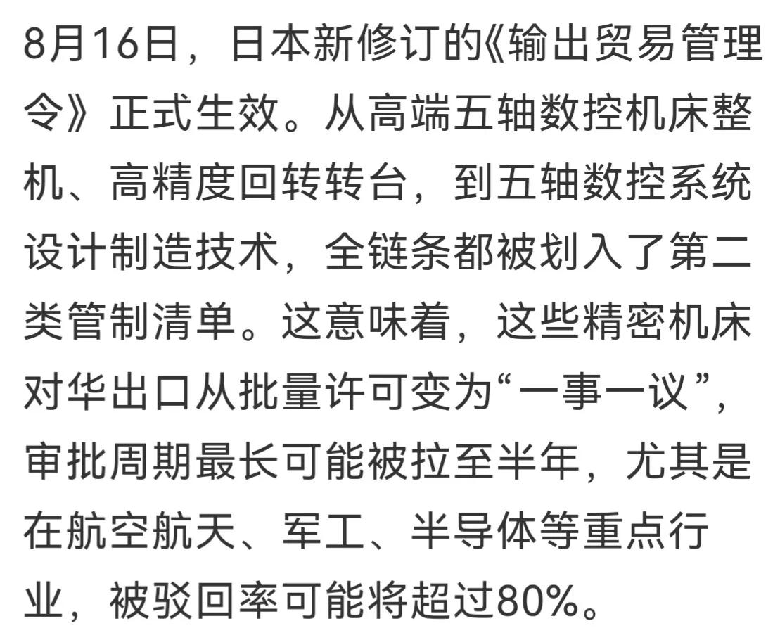 每一次封锁都在提醒我们要自强
日本也学起了欧美搞封锁那一套，对数控机床设计、制造