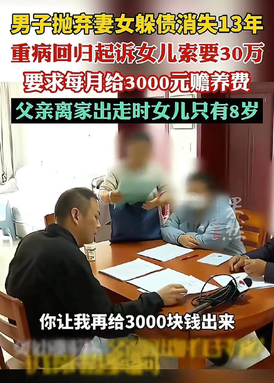 "良心呢！"5月16日新闻晨报报道，浙江嘉兴一男子消失整整十三年，把八岁的女儿扔