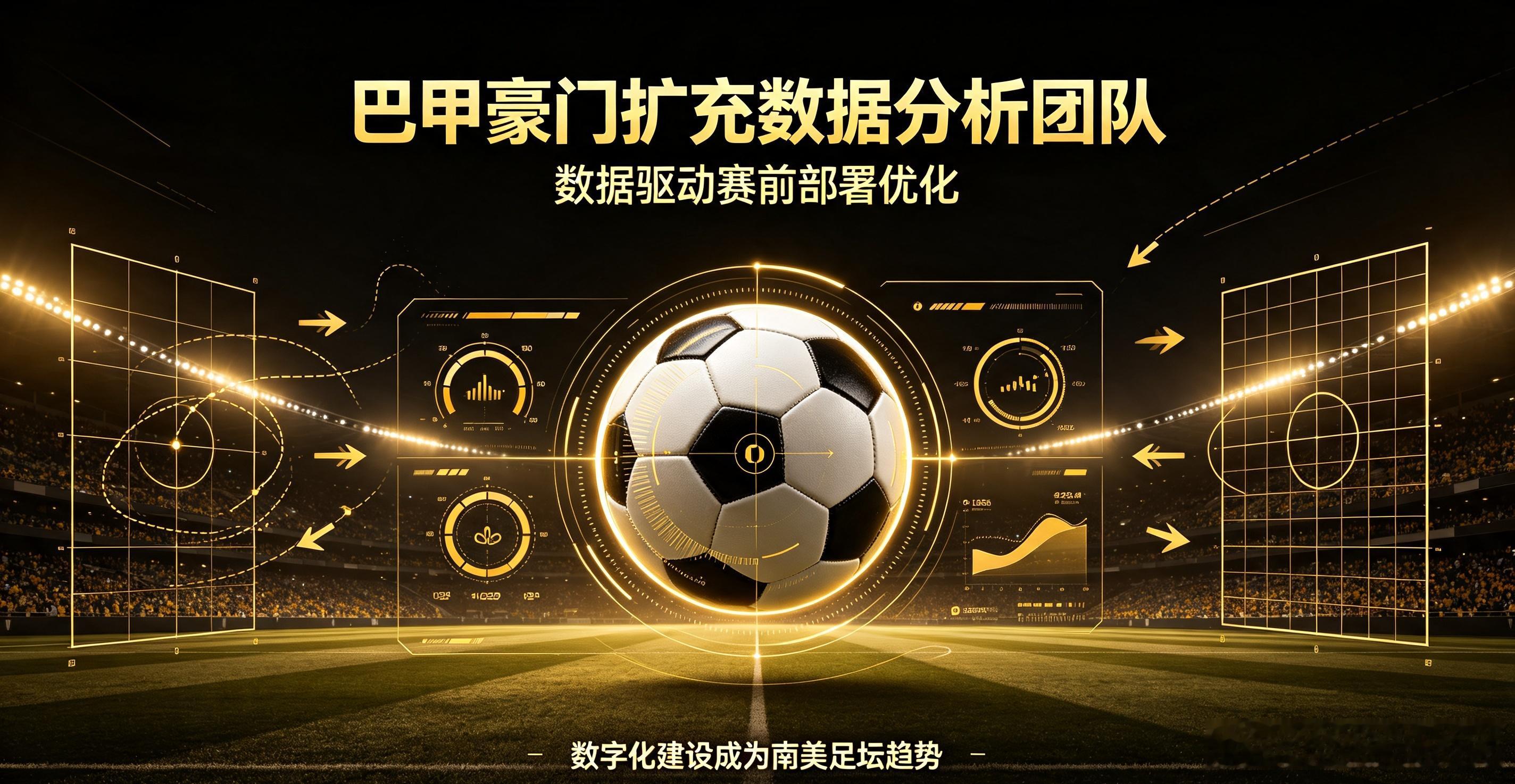 南美足坛传来发展新动向，多家巴甲豪门持续扩充数据分析团队。俱乐部依托跑动、攻防转