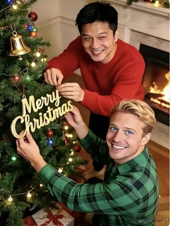 看到小胖的这几张和波尔在一起过圣诞节的照片，真的是太暖心了！

小胖去波尔家过圣