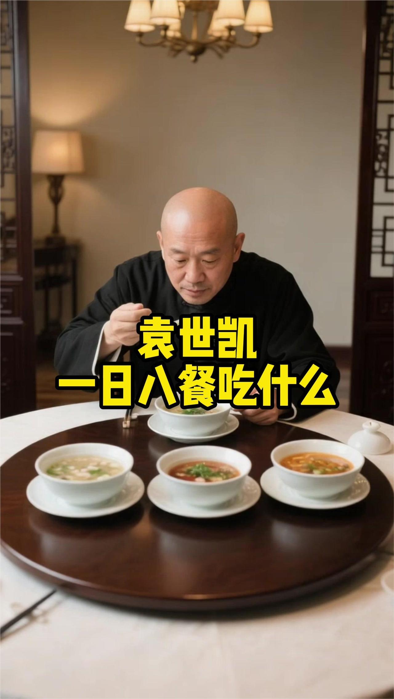 袁世凯一日八餐吃什么？
袁世凯的一日八餐：
·5点提神醒脑：草药补品、鸡汤、牛肉