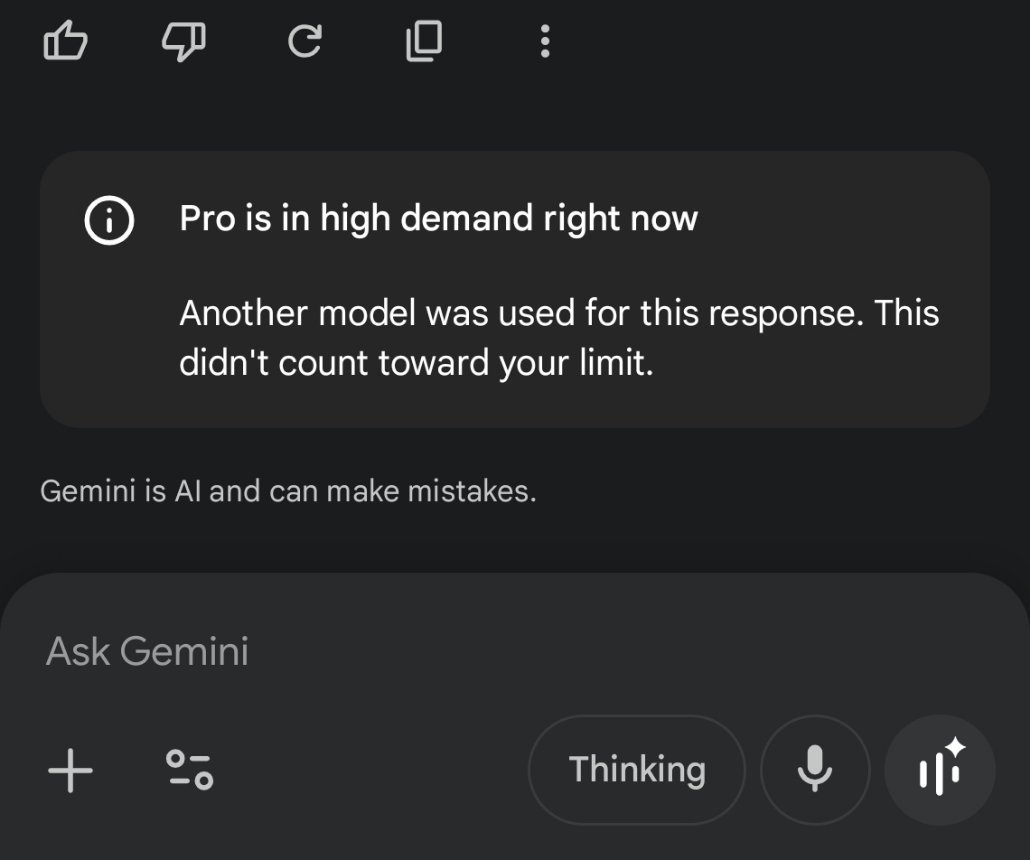 也真是全球算力资源紧张。最近一个月随时遇到自动切低等级模型的情况（Gemini 