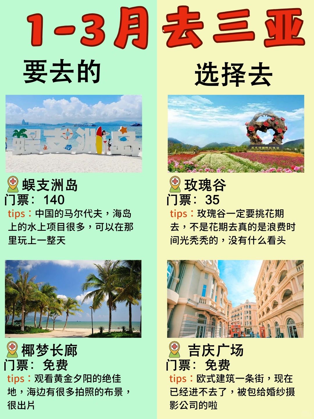 1月-3月去三亚旅游要去🆚选去景点✅码住
