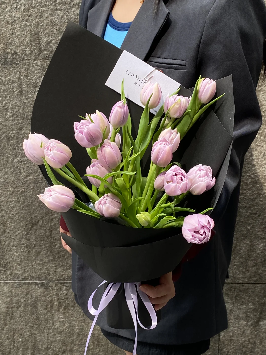 紫色重瓣荷兰进口郁金香花束💐