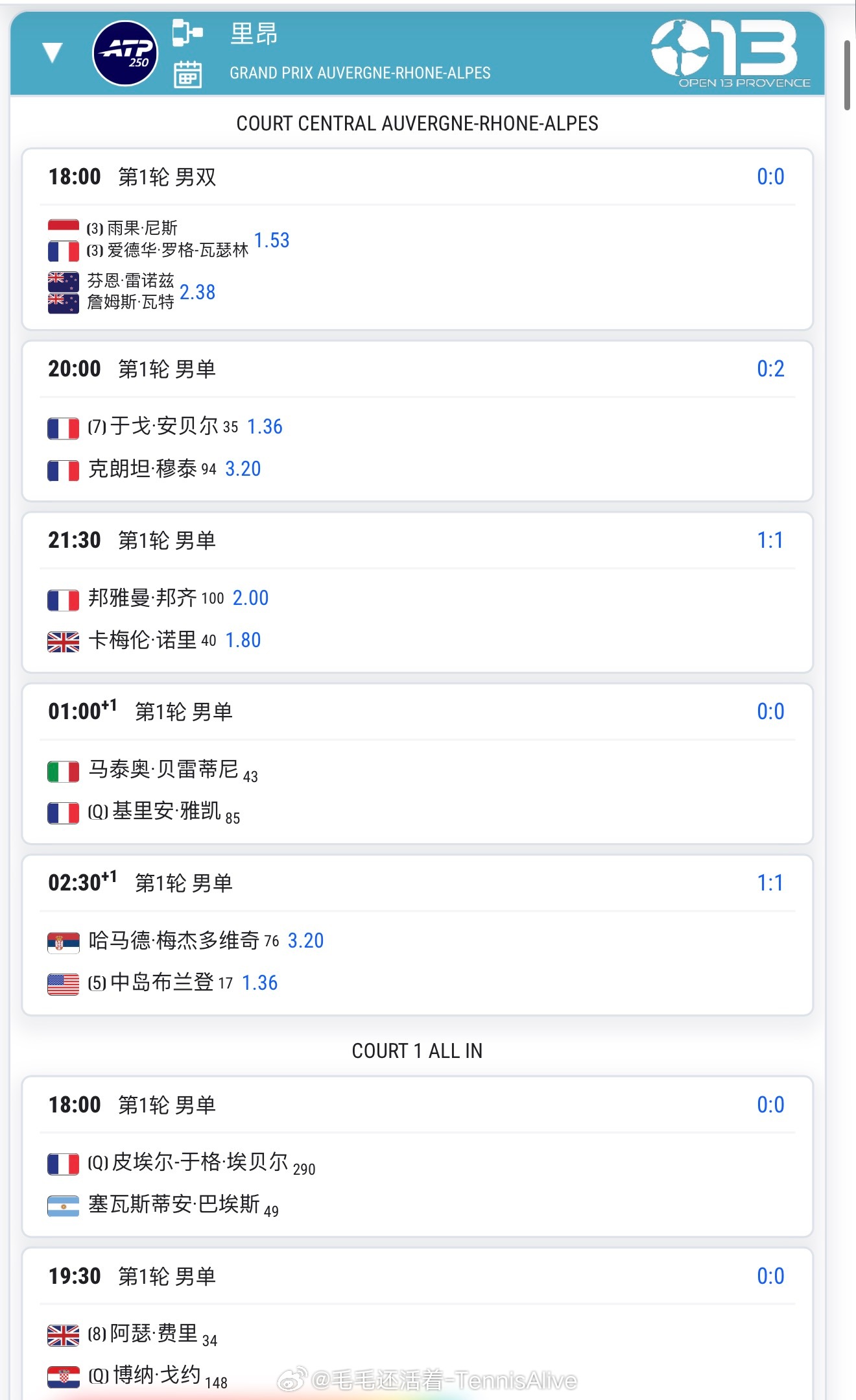 【20261020比赛赛程+直播赛程】10:30张帅vs瓦伦托娃19:00郭涵煜