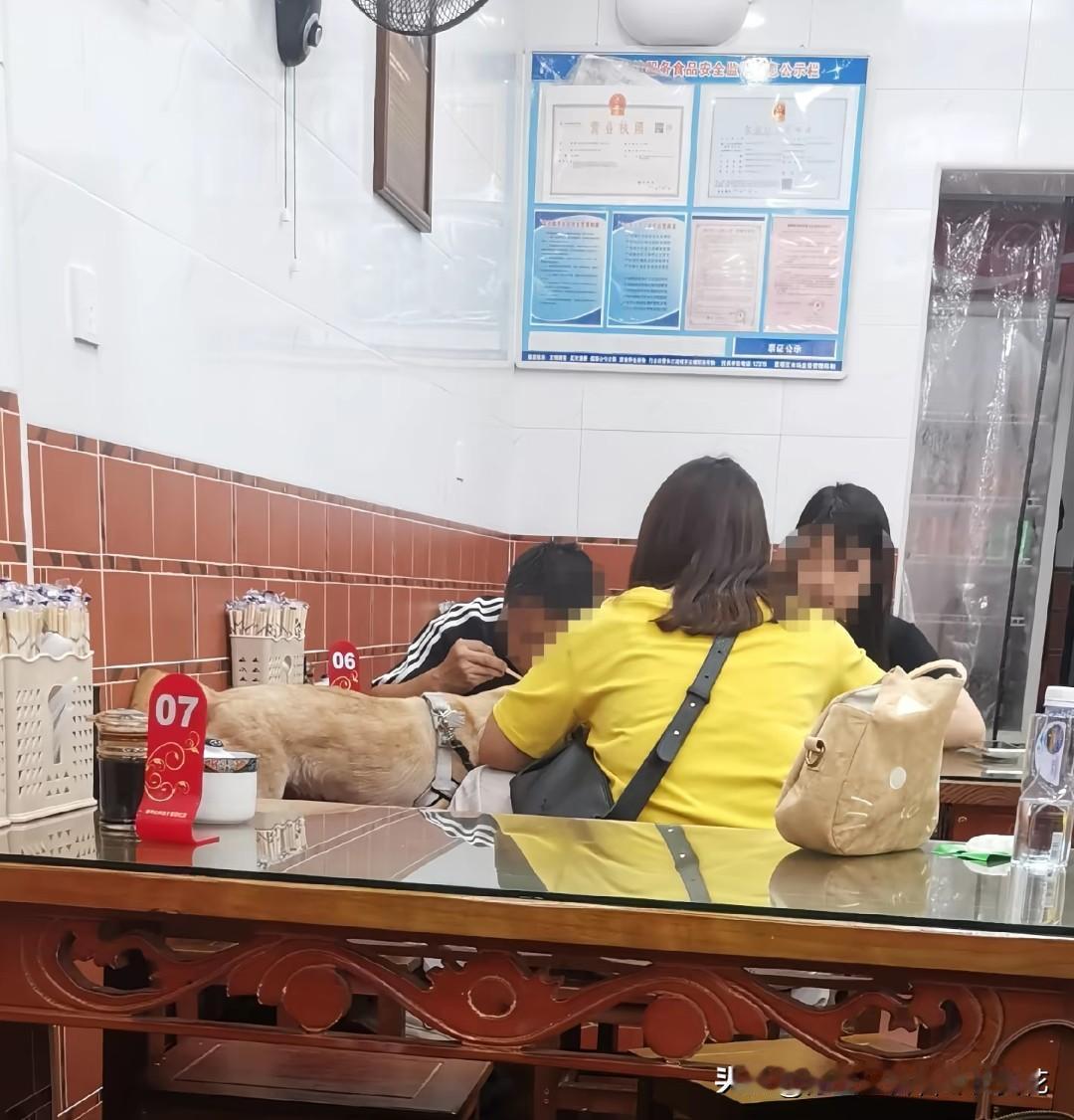 福建厦门也有狗上桌了，这家店叫欢欢沙茶面·鱼粥，店员不但不劝阻，还在边上笑着说：