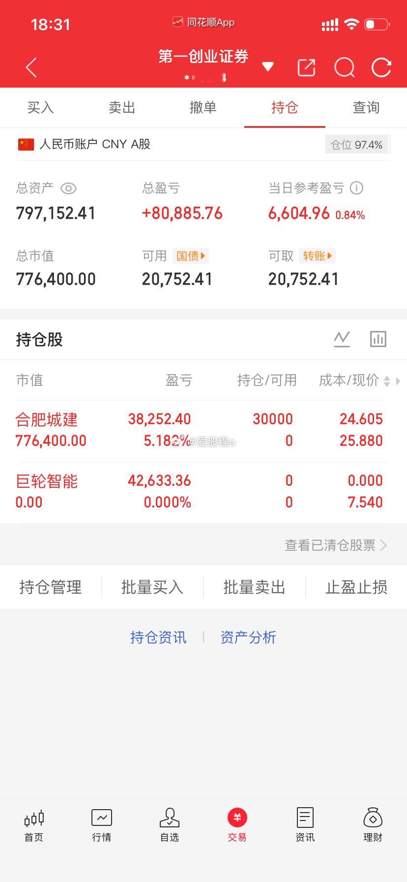 爱股程全职炒股日记40w本金挑战一年翻5倍，第（ 166  ）天！总资产：79w