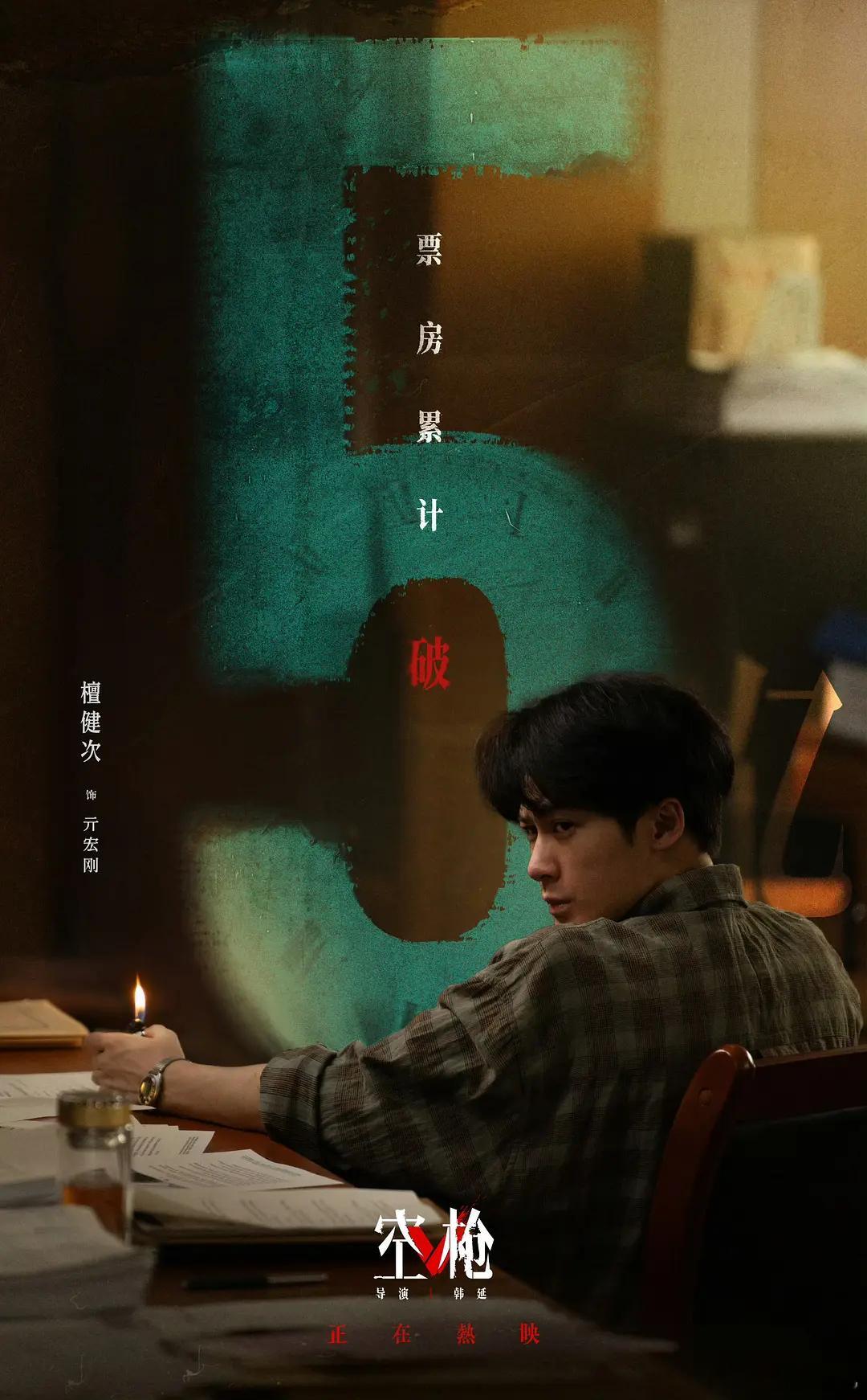 《空枪》破5亿啦，恭喜檀健次亓宏刚，檀丝和品牌们云包场断层第一☝️ ​​​