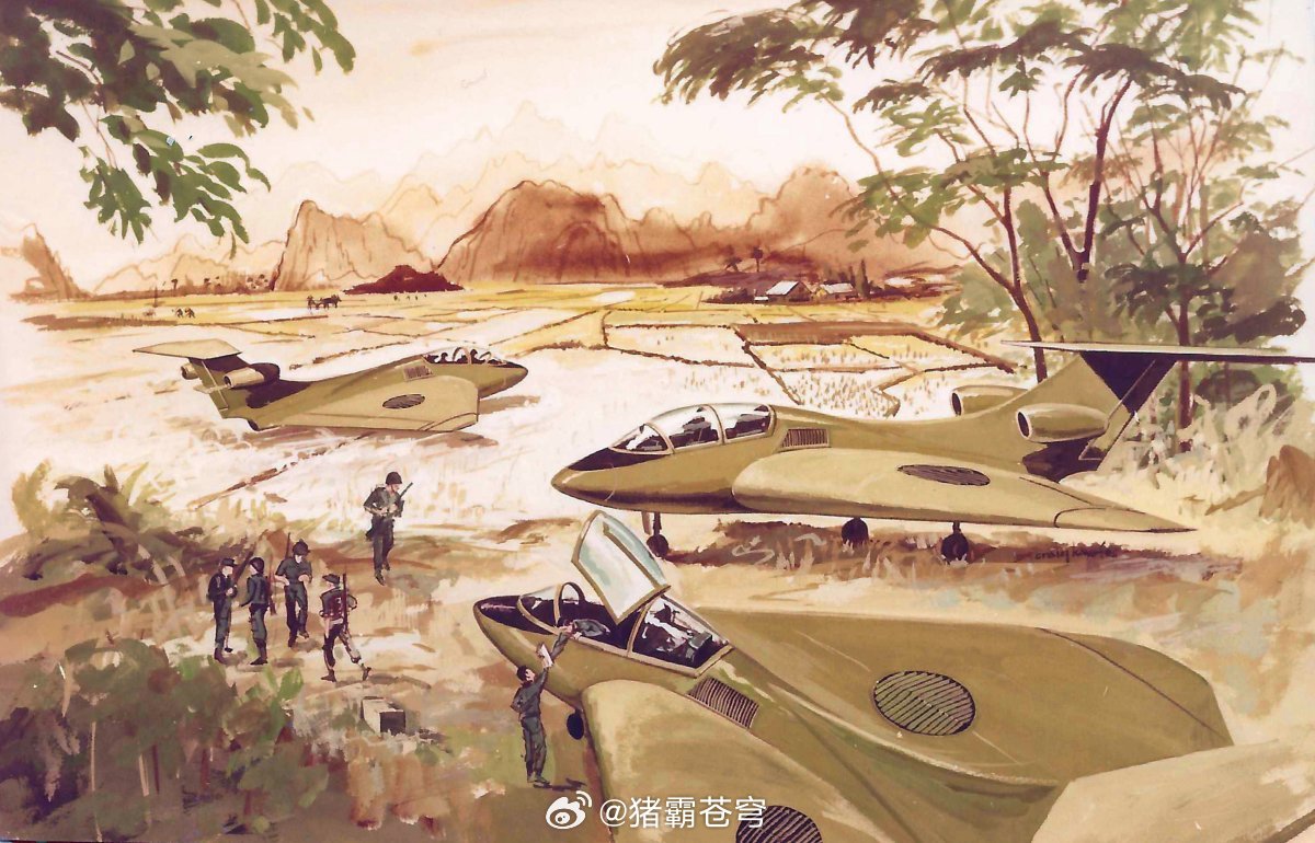 格鲁曼升力风扇垂直起降飞机概念航空画。全球武器装备盘点烽火问鼎计划