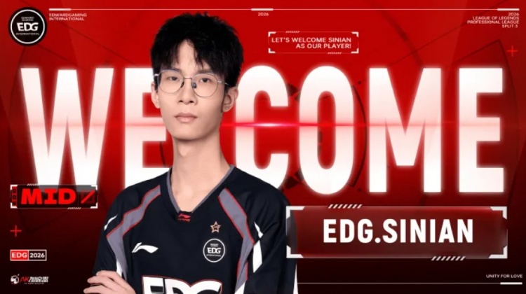 EDG发布人员变动公告：青训中路sinian上调至一队