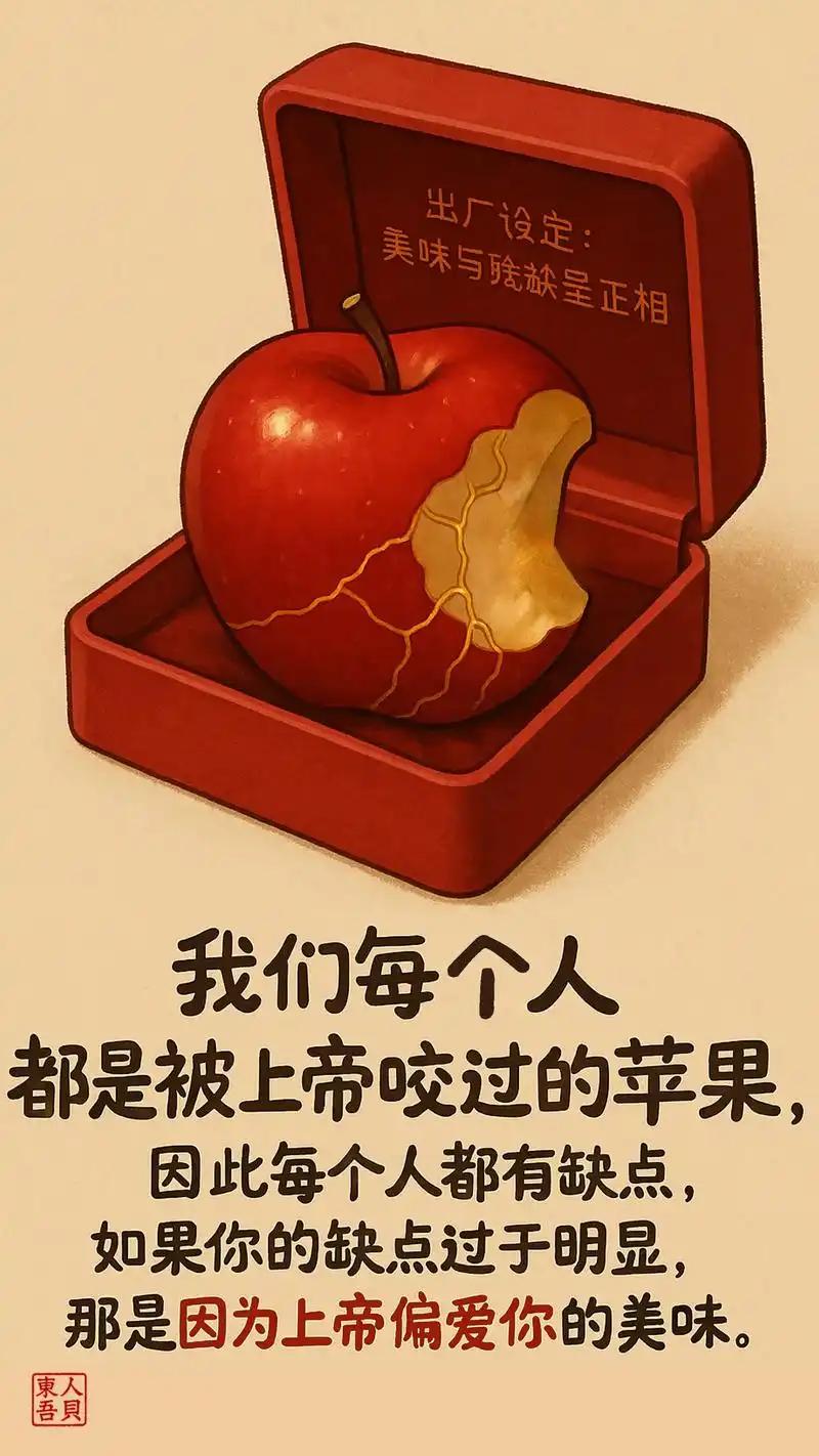 我们每个人都是上帝咬过的苹果。因此，我们每个人都有缺点和缺陷。如果你的缺点，过于