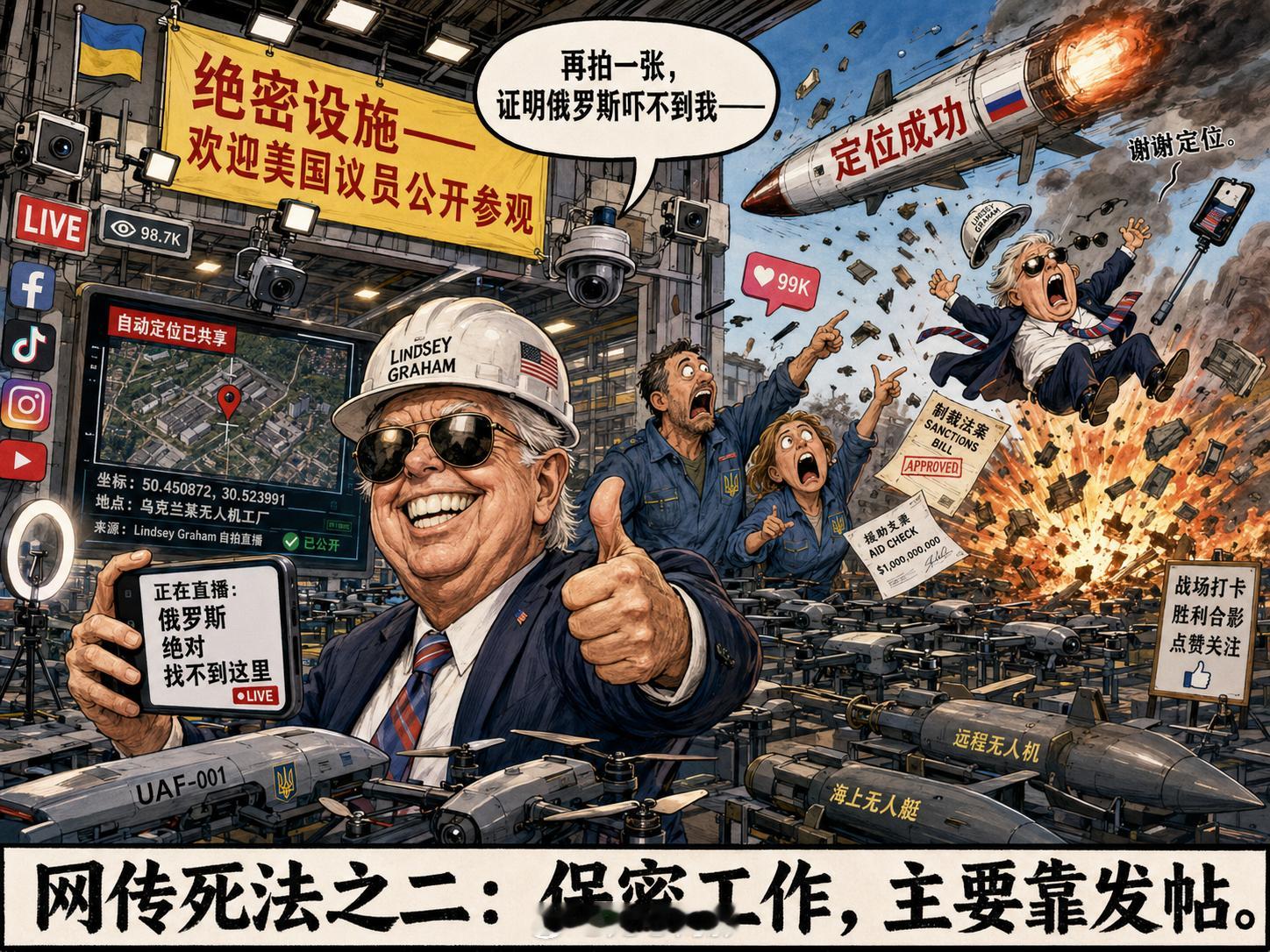 美参议员格雷厄姆去世 现在阴谋论这么多，我让AI生成几张漫画，大家觉得格雷厄姆到