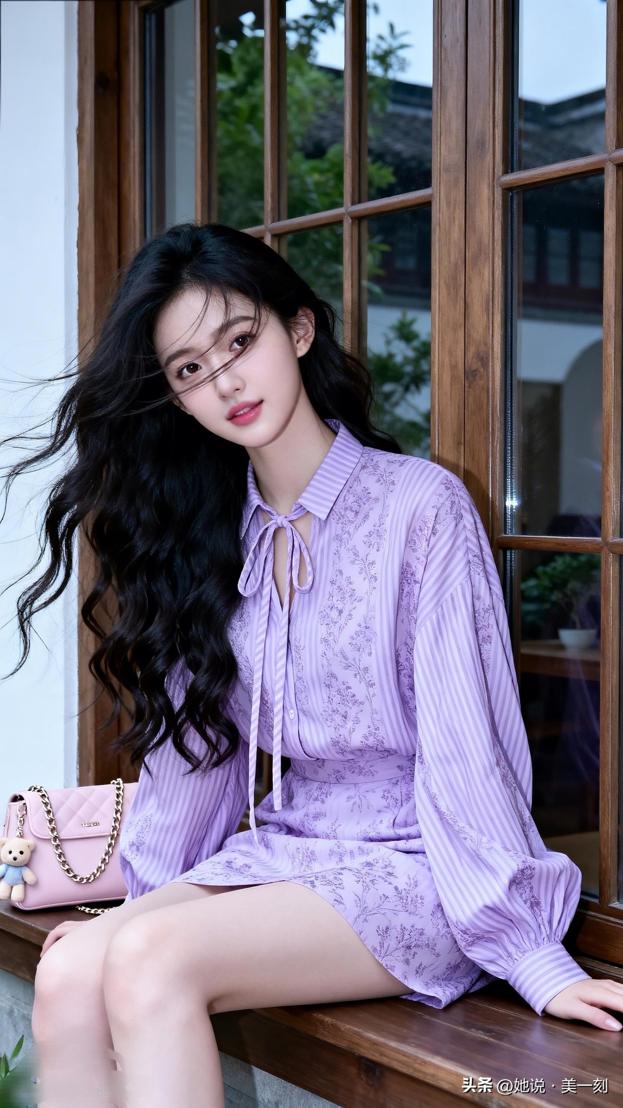 温柔紫调，浪漫少女心，复古窗前，甜美瞬间