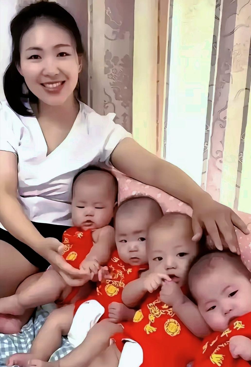 上海一女子产检，竟怀了四胞胎，全家都乐翻了。分娩时，她老公在产房外一直念叨“三女