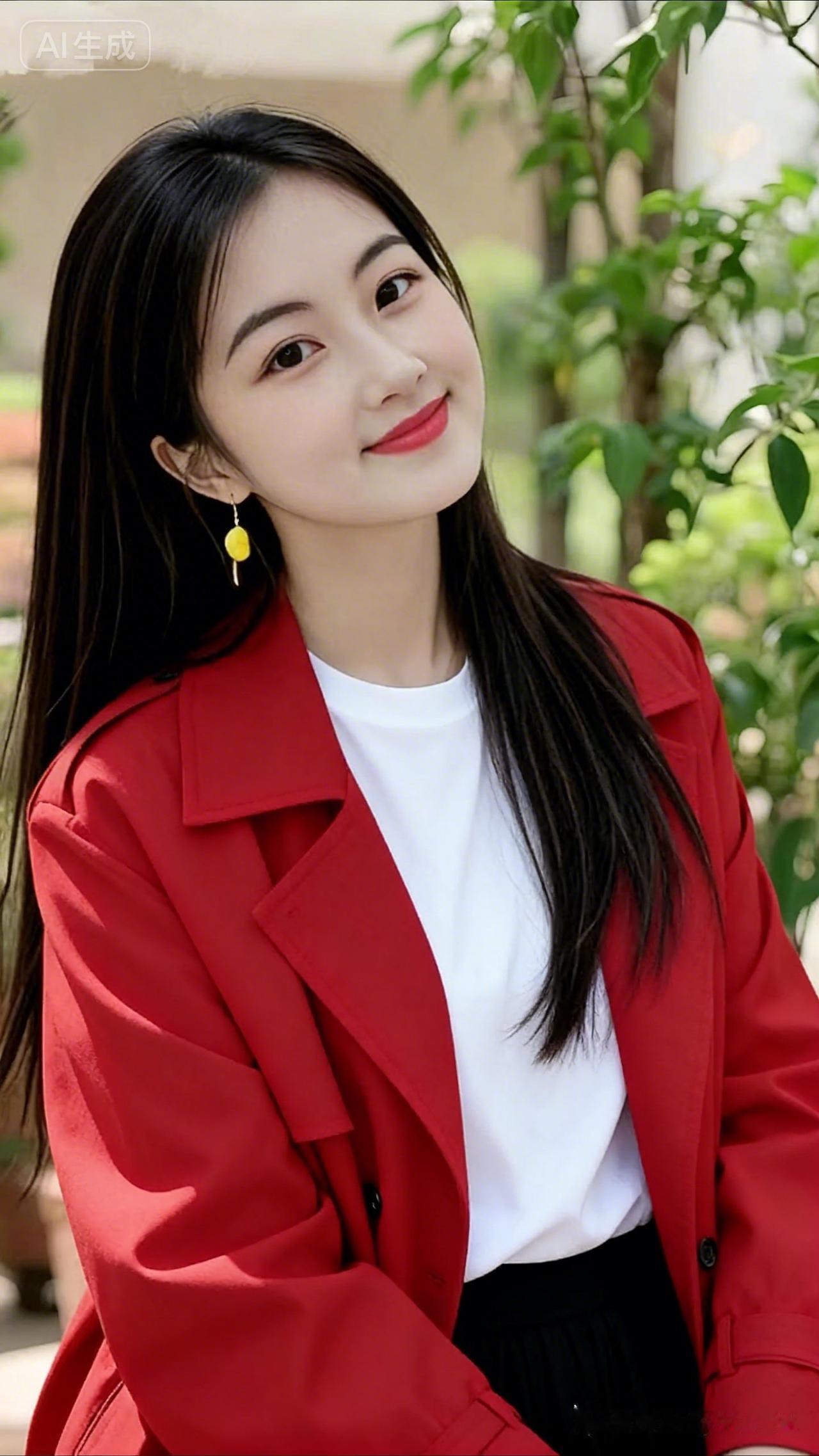 元气满满的一天，从红衣少女开始！🌞💕