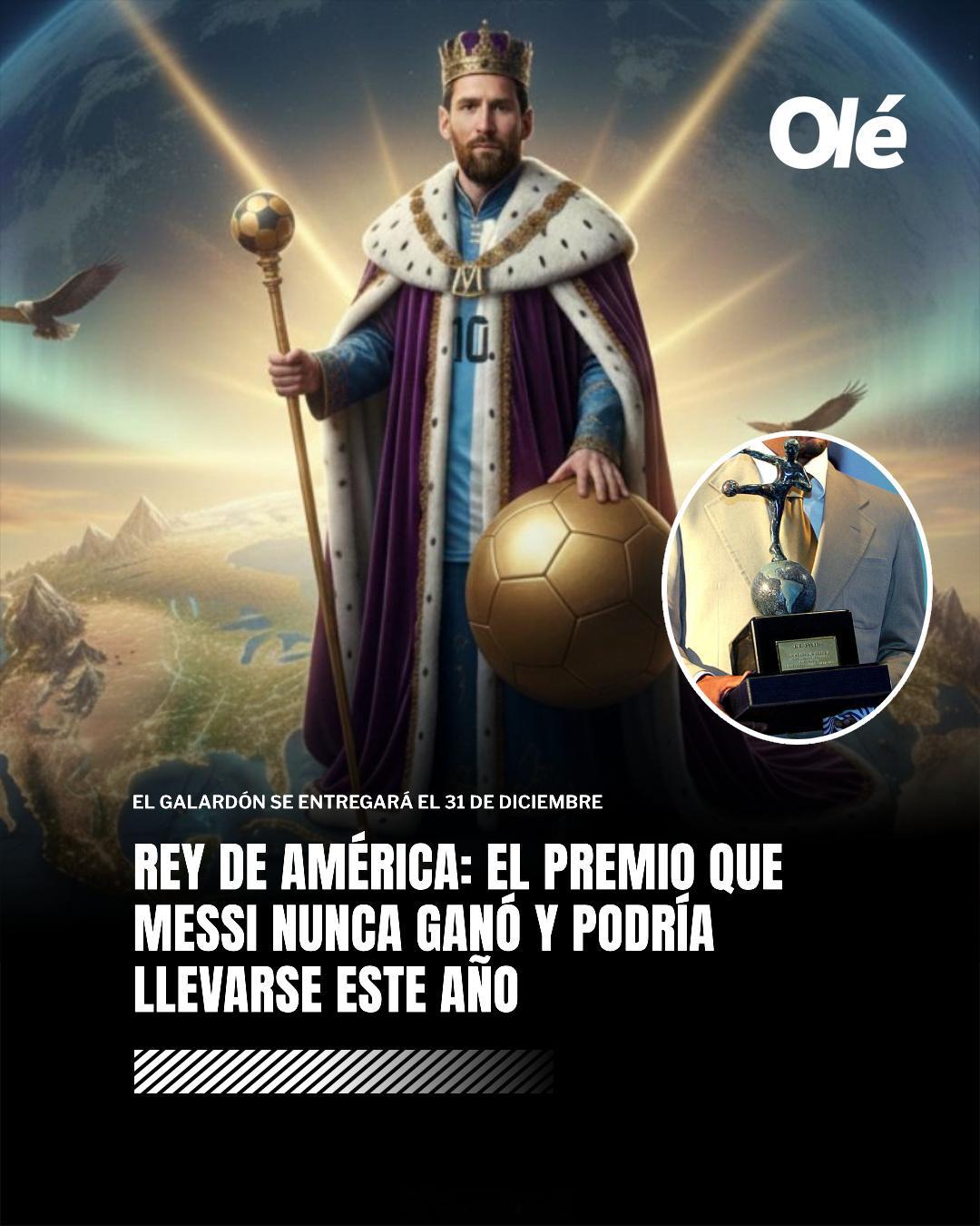 🔝👑梅西获美洲之王提名 🇦🇷 阿根廷国家队队长梅西入围了由乌拉圭报纸《国