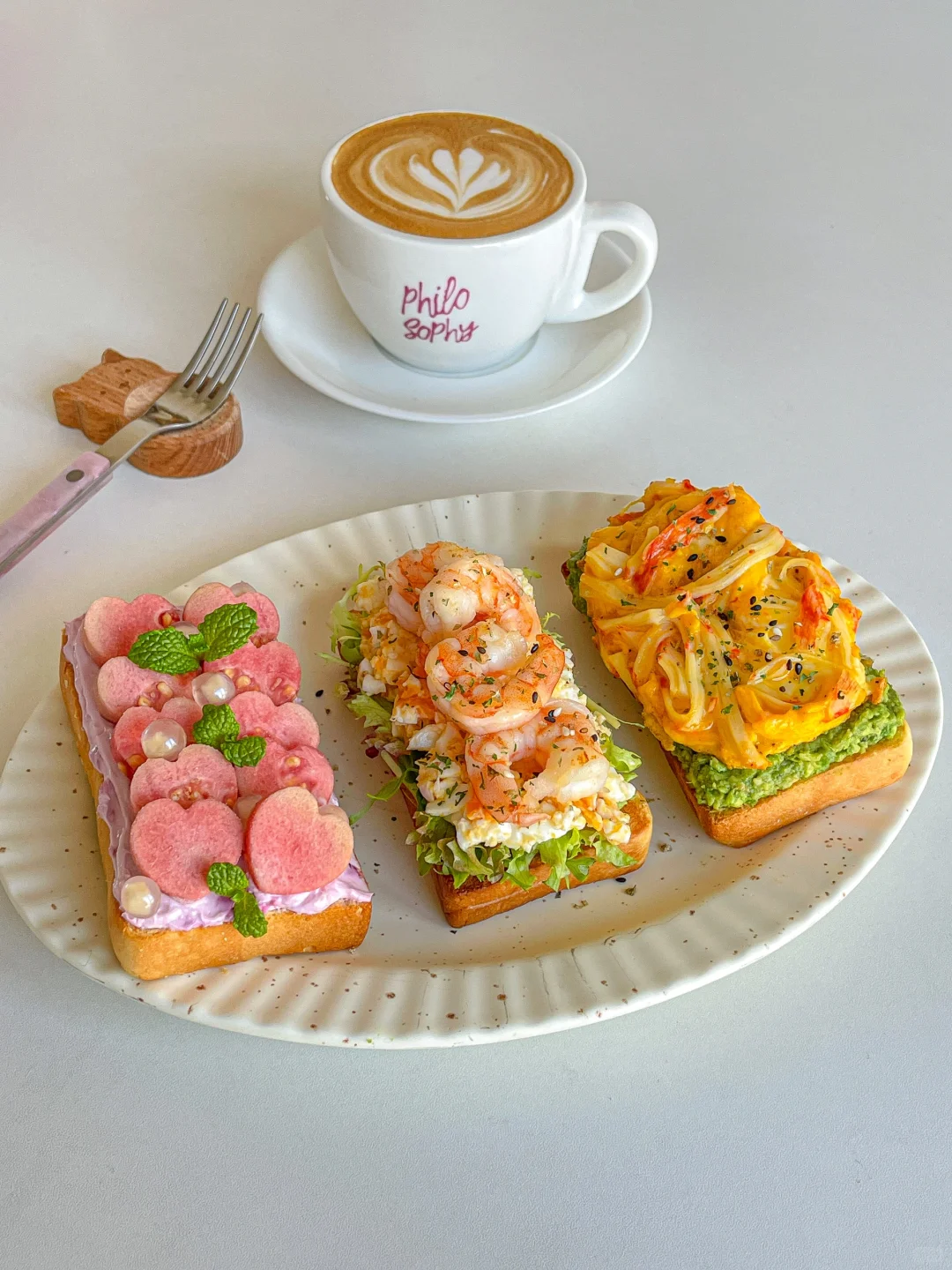 经典brunch🍽️吐司三明治3拼🥪热拿铁☕️