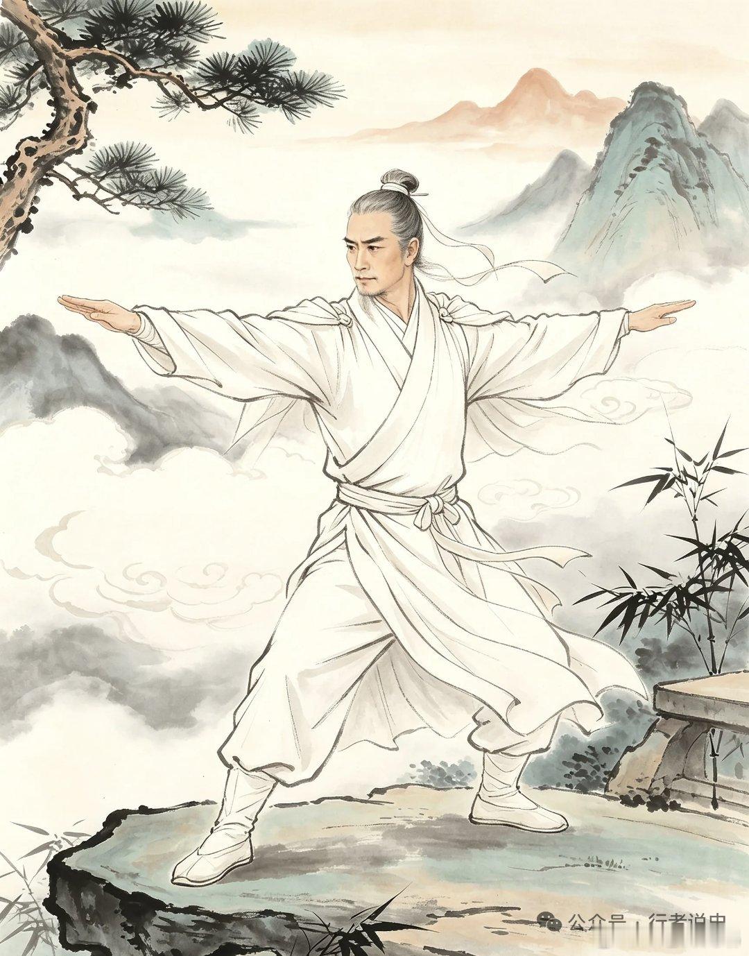 两臂一伸站着不动，传了两千五百年——通臂功的秘密，藏在一个穿白衣服的人身上 两臂