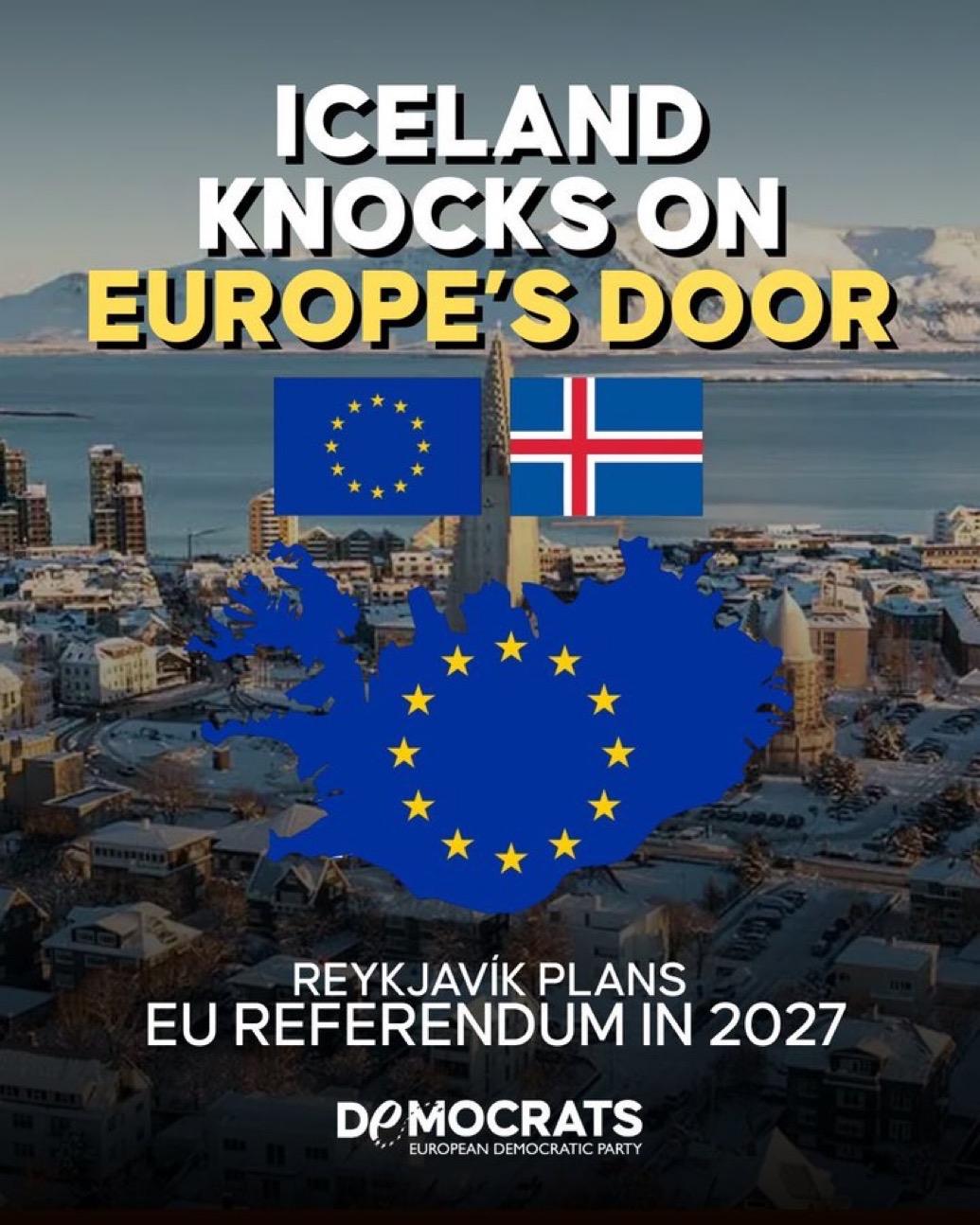 在川普对格陵兰岛伸出钢爪之际，冰岛终于吓醒了！明年公投入欧盟！

欧盟委员会：从