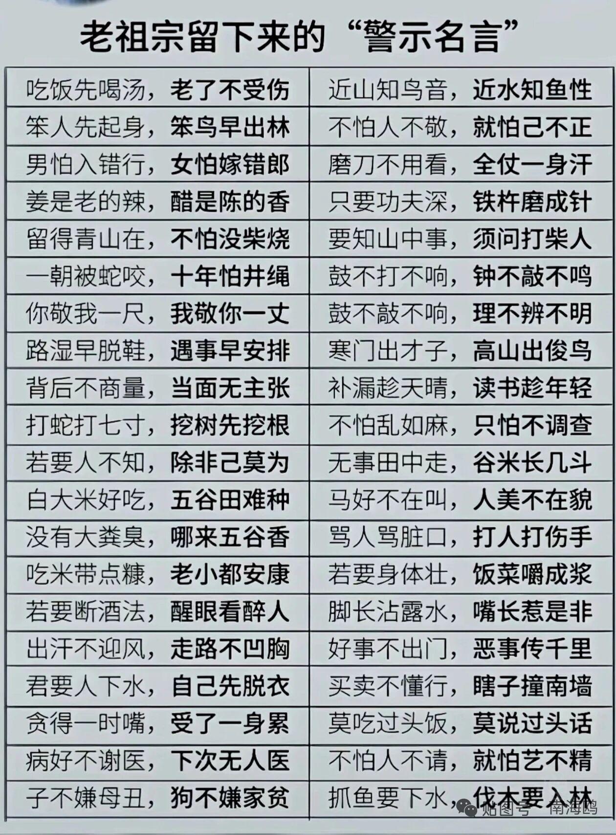 从前总觉着老祖宗的话都是些落伍的空泛道理，直到前些日子栽了跟头才幡然醒悟，那些流