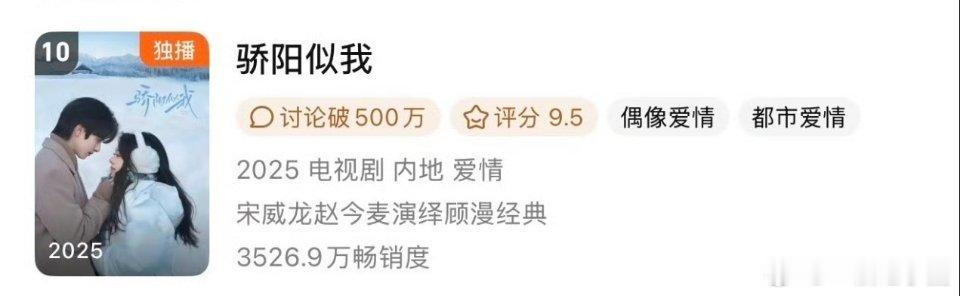 宋威龙 赵今麦 （排名不分先后，按姓氏首字母排序）《骄阳似我》进入🐧拉新年榜前