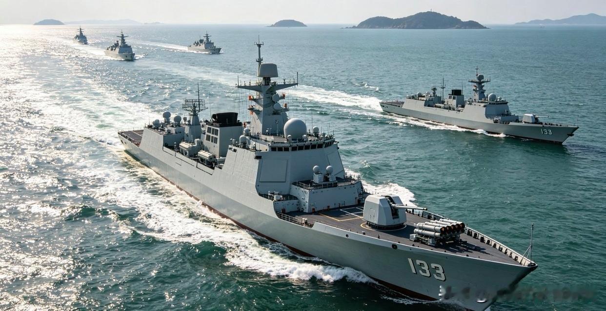 去的很正当，回来更顺畅！


据报道，我国海军133舰艇编队穿过横当水道而赴太平