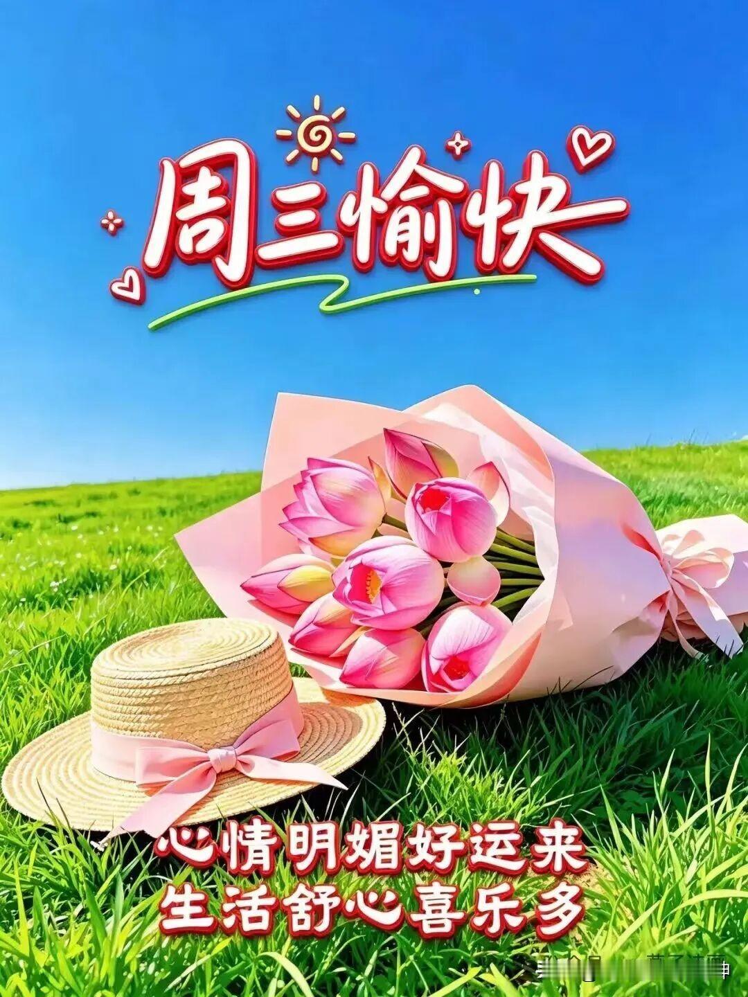 周三愉快，心情明媚，生活舒心。