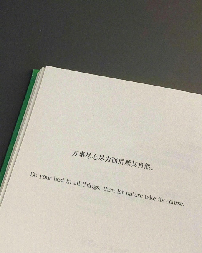 “万事尽心尽力而后顺其自然” ​ ​​​
