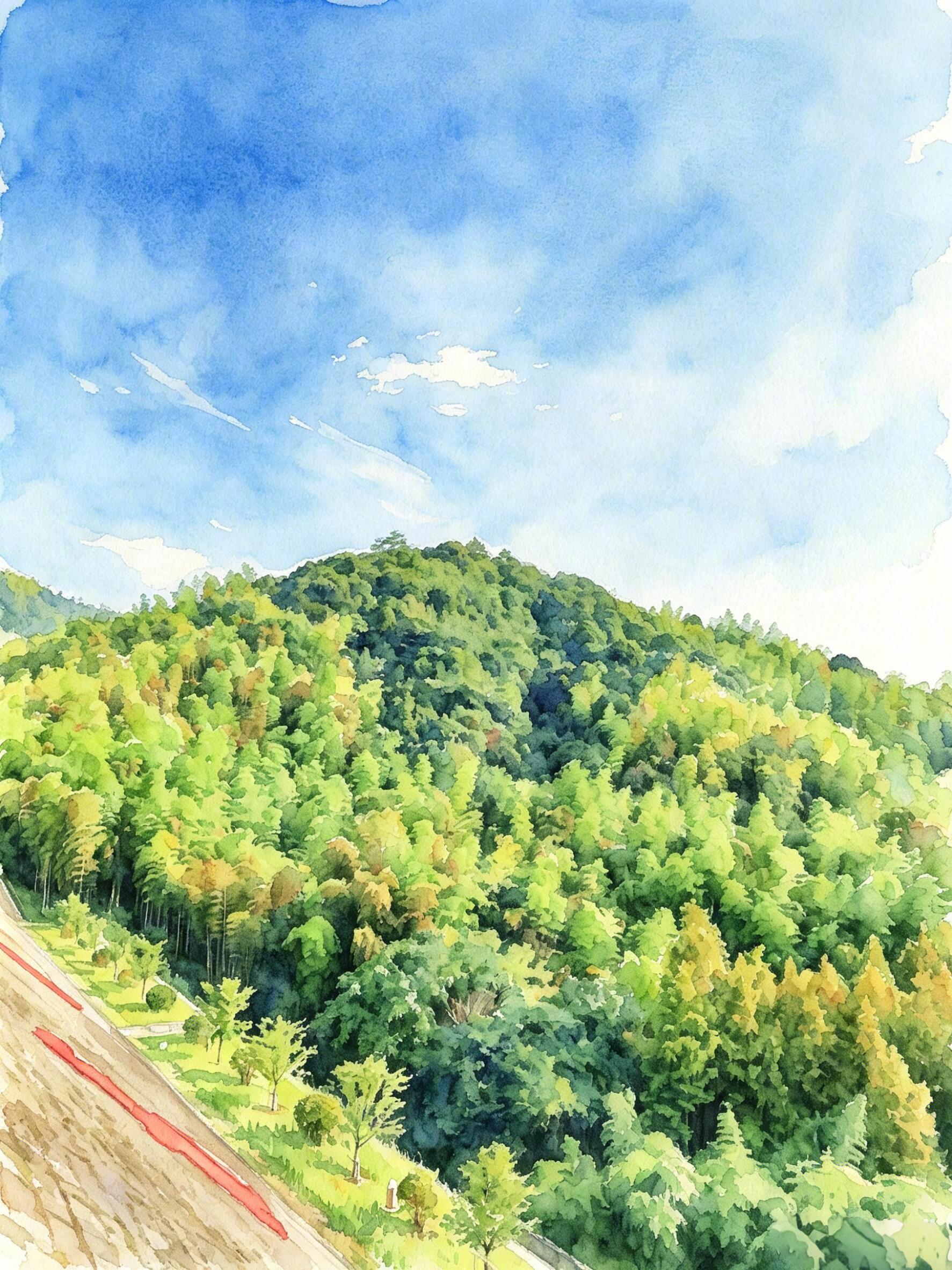 漫山竹海叠起万顷翠浪，晴光穿过层叠竹梢，碎成粼粼碧色落满林间。 