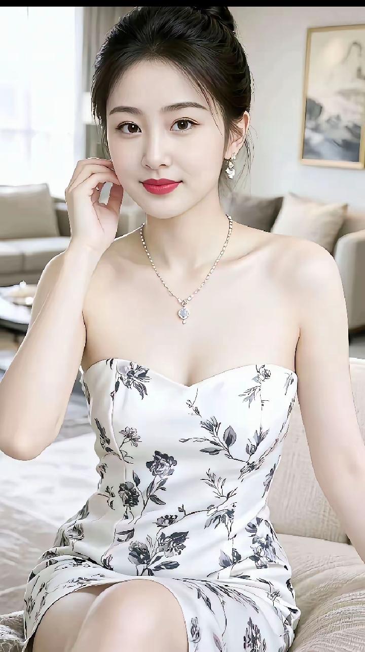 东方知性大美女
让人看后就着迷，
一身花裙傲身材，
古韵典雅显气质。